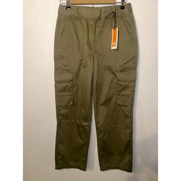 488 Timberland Men’s Canvas Utility Cargo Pants Olive Green Straight Fit - Picture 4 of 4